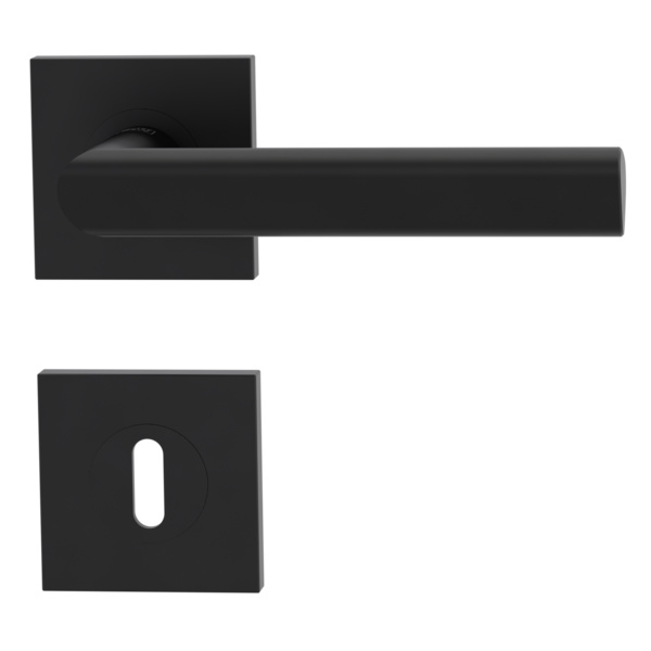 Türgriffgarnitur TRI 134 Schraubt.GK3 Rosetten eckig Buntbart Graphitschwarz