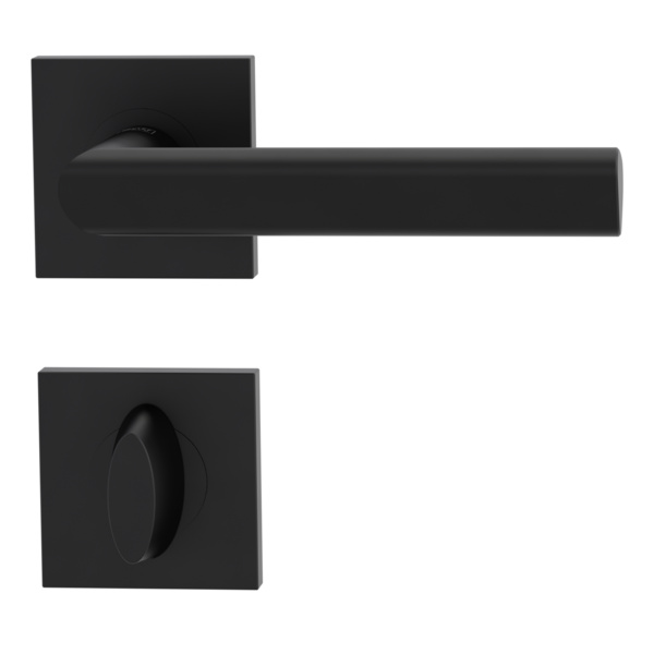 Türgriffgarnitur TRI 134 Schraubt.GK3 Rosetten eckig WC Graphitschwarz