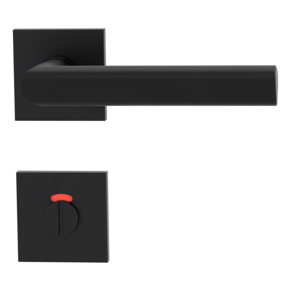 Türgriffgarnitur VAYA 137 TRI Fast2Fix GK3 Rosetten eckig WC rot/weiß Graphitschwarz