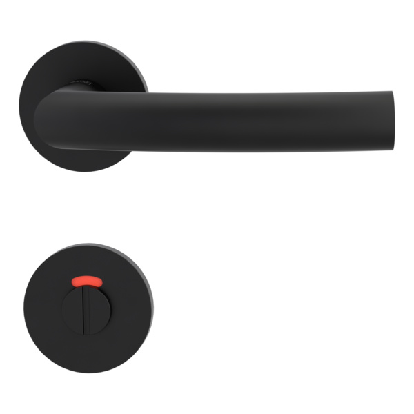 Türgriffgarnitur VAYA 178 LORITA Fast2Fix GK3 Rosetten rund WC rot/weiß Graphitschwarz