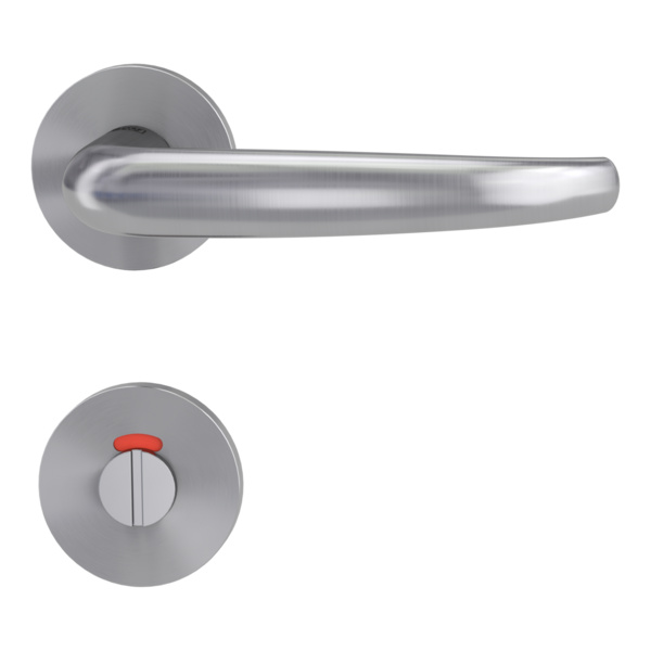 Türgriffgarnitur VAYA basic 194 ALDA Fast2Fix GK3 Rosetten rund WC rot/weiß Edelst. ma.