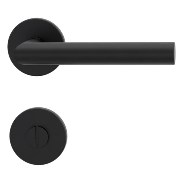 Türgriffgarnitur VAYA basic 195 LUCIA Fast2Fix GK3 Rosetten rund WC Graphitschwarz