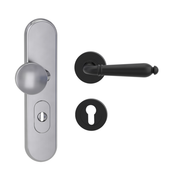 Kombi-Schutz-Garnitur TITANO_882 ES1 EM 72mm Zylinderabdeckung Tür 38-50mm CAROLA Graphitschwarz