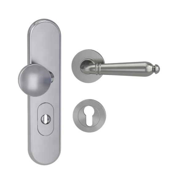 Kombi-Schutz-Garnitur TITANO_882 ES1 EM 72mm Zylinderabdeckung Tür 38-50mm R CAROLA Samtgrau