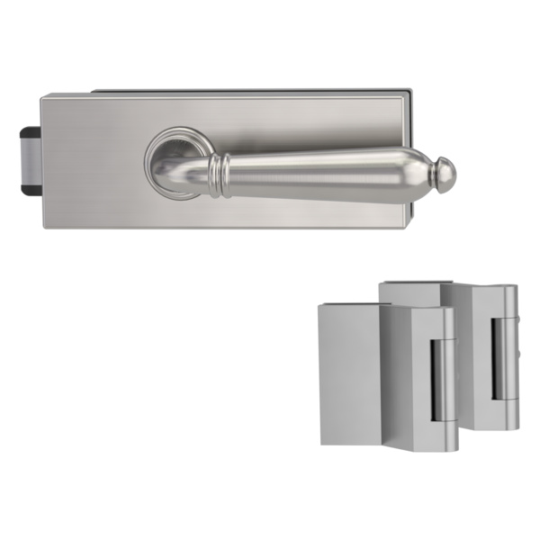 Glastürbeschlagset PURISTO S unverschließbar Flüster 3-tlg. Bänder CAROLA Samtgrau