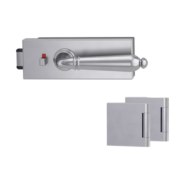 Glastürbeschlagset PURISTO S smart2lock Flüster 3-tlg. Bänder CAROLA Samtgrau