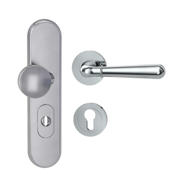 Kombi-Schutz-Garnitur TITANO_882 ES1 EM 72mm Zylinderabdeckung Tür 38-50mm R FABIA Chrom