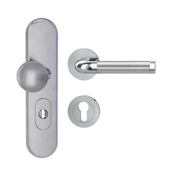 Kombi-Schutz-Garnitur TITANO_882 ES1 EM 72mm Zylinderabdeckung Tür 38-50mm R SIMONA Chrom