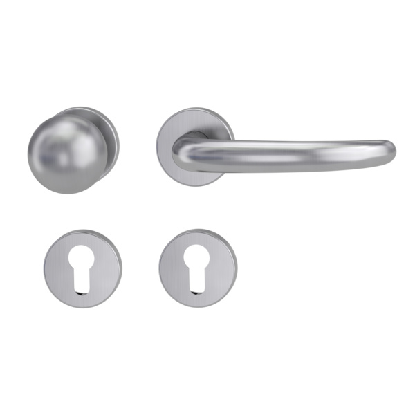 Wechselgarnitur ULMER GRIFF Klipptechnik Panik Rosetten rund Knopf R4 38-50mm Edelst. ma. R