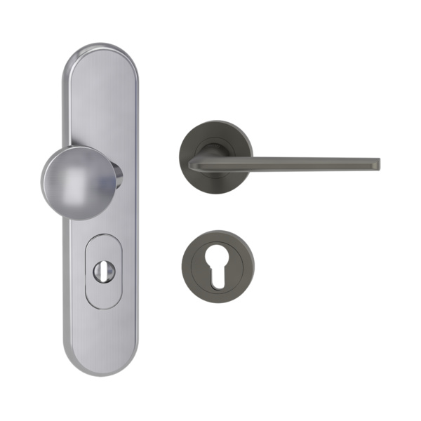Kombi-Schutz-Garnitur TITANO_882 ES1 EM 72mm Zylinderabdeckung Tür 38-50mm R REMOTE Kaschmirgrau