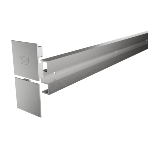 Wandabstand-Set PLANEO X 18.5 Distanzprofil, Endkappen 2000mm Edelstahl-Optik ma./C31