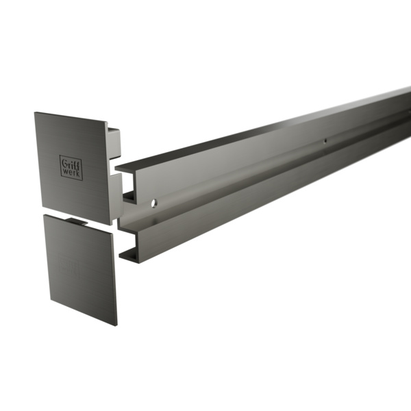 Wandabstand-Set PLANEO X 18.5 Distanzprofil, Endkappen 2000mm Kaschmirgrau