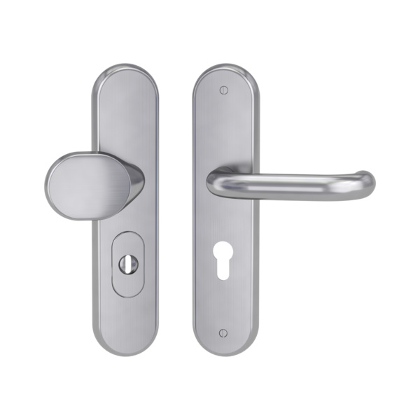 Schutzschildgarnitur TITANO_886 72mm Zylinderabdeckung Tür 38-50mm Knopf/Griff ALESSIA PROF Edelst. ma.