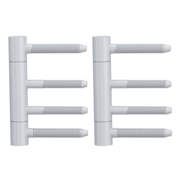 Bandpaar AXUM 9300 inkl. Rahmenteile gefälzte Türen 3-teilig Holzzarge Seidenweiß