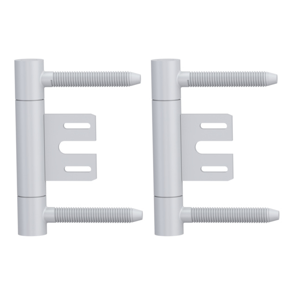 Bandpaar AXUM 9300 inkl. Rahmenteile gefälzte Türen 3-teilig Stahlzarge Seidenweiß