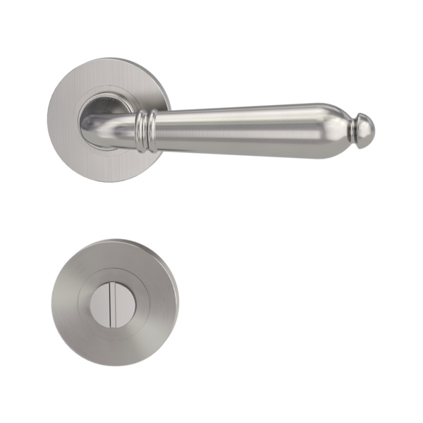 Türgriffgarnitur CAROLA Schraubt.GK4 Rosetten rund WC Samtgrau