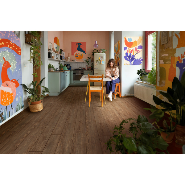 Klick-Designboden MDF Ruby Oak Brown Landhausdiele