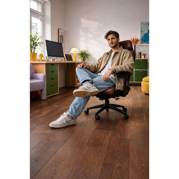 Klick-Designboden MDF Ruby Oak Brown Landhausdiele