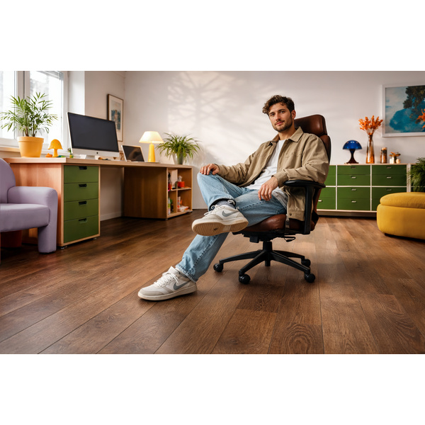 Klick-Designboden MDF Ruby Oak Brown Landhausdiele