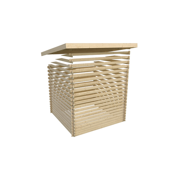 Gartenhaus "Trittau 3" SET naturb. mit Anbaudach 3,3m 2970x5805x2170mm