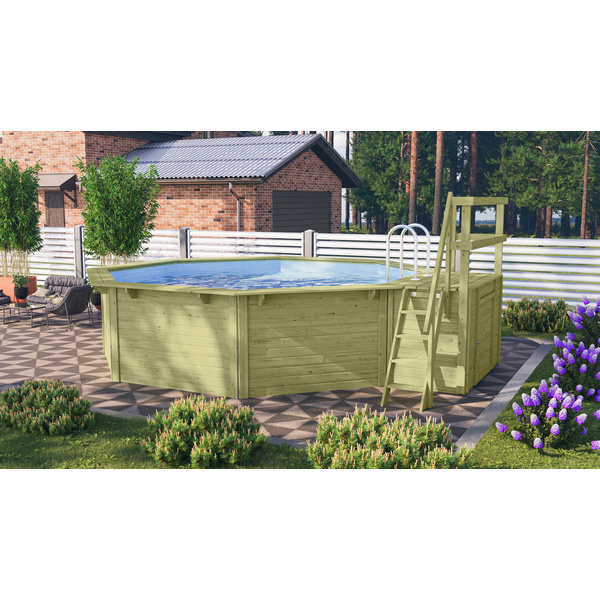 Pool Modell 2 X SET kesseldruckimp. mit Innenhülle blau, SonnenTerr. 4695x4695x1211mm