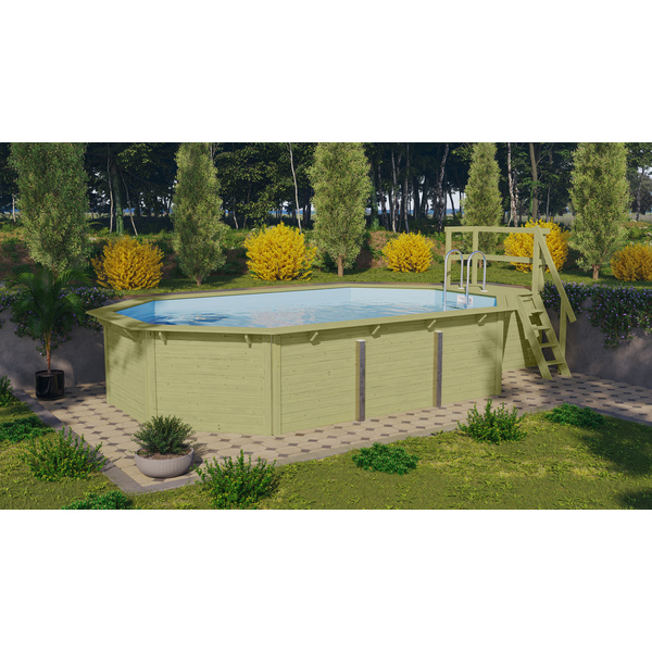 Pool Modell 4 X SET kesseldruckimp. mit Innenhülle blau, Terr. 4000x6110x1211mm