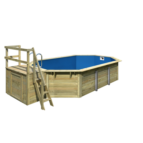 Pool Modell 4 X SET kesseldruckimp. mit Innenhülle blau, Terr. 4000x6110x1211mm