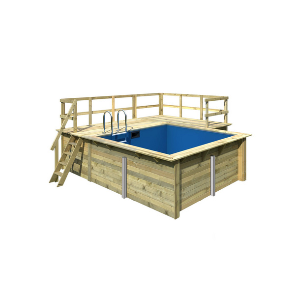 44 mm Pool 1 SET inkl. Filter klein, Terr. v. Kopf an Seite 3,5m breit+ Terr. an der Seite, Skimmer 4830x4620x1240mm