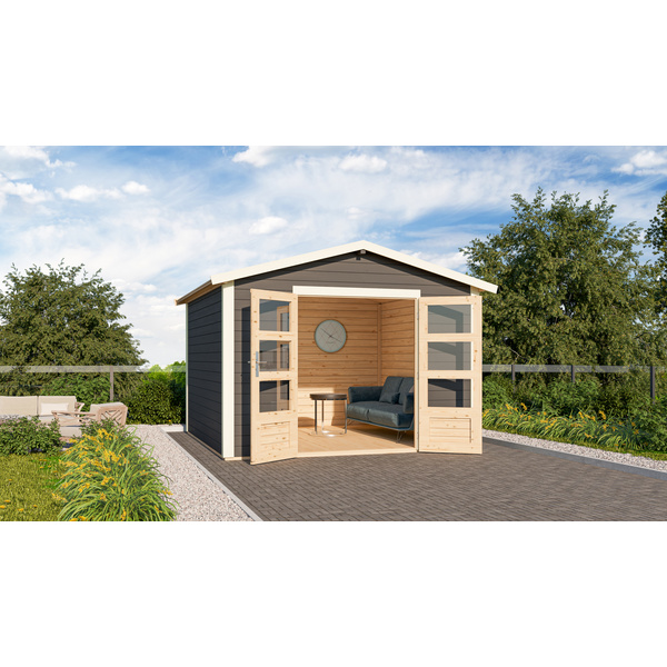 Gartenhaus "Talkau 8" terragrau 3040x3040x2380mm