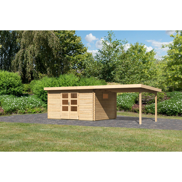 Gartenhaus "Trittau 5" SET naturb. mit Schleppdach 300cm Breite 2970x6790x2170mm