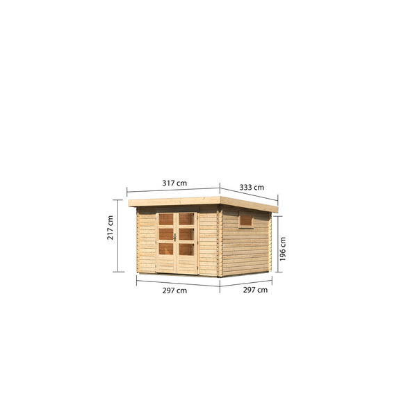 Gartenhaus "Trittau 3" naturb. 2970x2970x2170mm