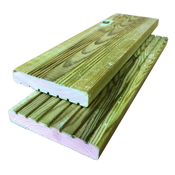 Terrassendiele Kiefer KDI grün beidseitig geriffelt - 25 x 145 mm