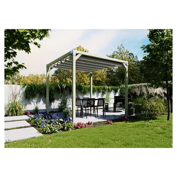 QUATTRO-Pergola 3 240x300x240cm Pfosten 9x9cm inkl. Metall-Steckverbinder ohne Schrauben DIY-Bausatz
