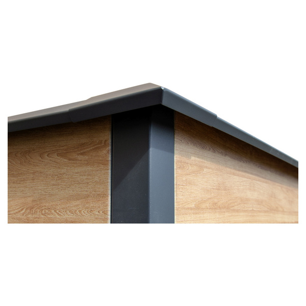 EMMI Metall-Hochbeet Holzdekor 150x75x77cm Stahl verz. pulverbesch. mit Schneckenschutzkante