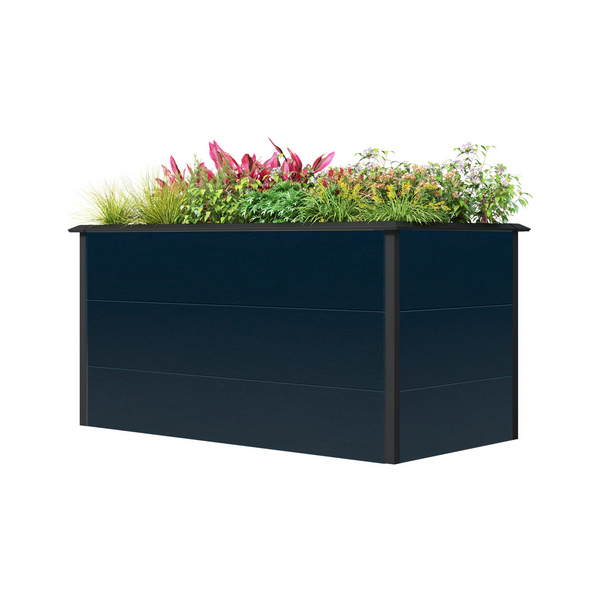 EVA Metall-Hochbeet ANTHRAZIT 150x75x77cm Stahl verz. pulverbesch. mit Schneckenschutzkante