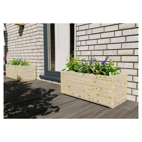 PAUL Blumenkübel Rechteck B 80xT 40xH 35cm kdi-grün KH 45/45mm mit Folieneinsatz