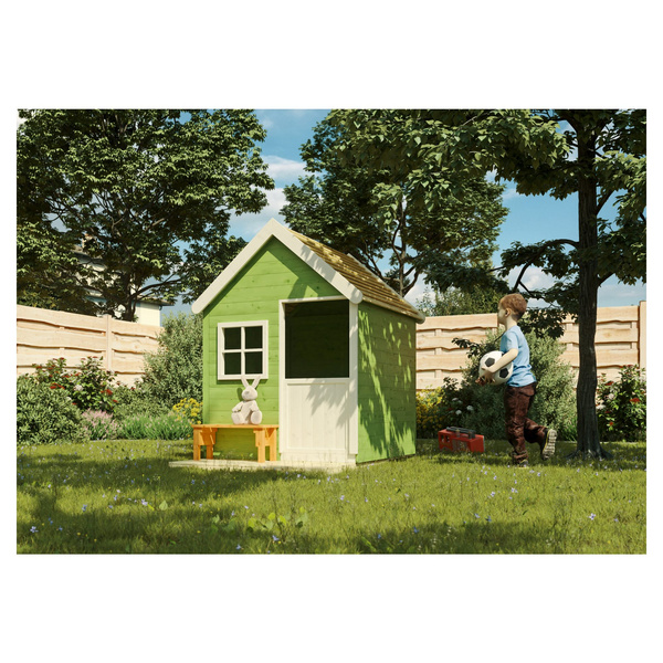 HEIDI Kinderspielhaus 117x164x159cm kdi-grün inkl. Tür & Fenster
