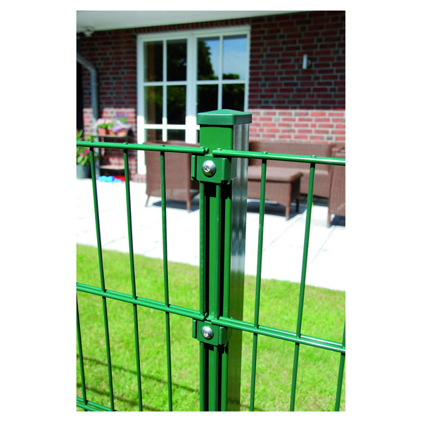 TOM ECK-Zaunpfosten RAL 6005 grün für 1230mm Zaun RR60/40x1700mm mit Klemmhalter