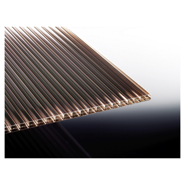 KATTO Terrassenüberd. 5085x3500mm Leimholzbaus. mit Polyclear bronze Zub. pressbl. Rinne PVC-grau