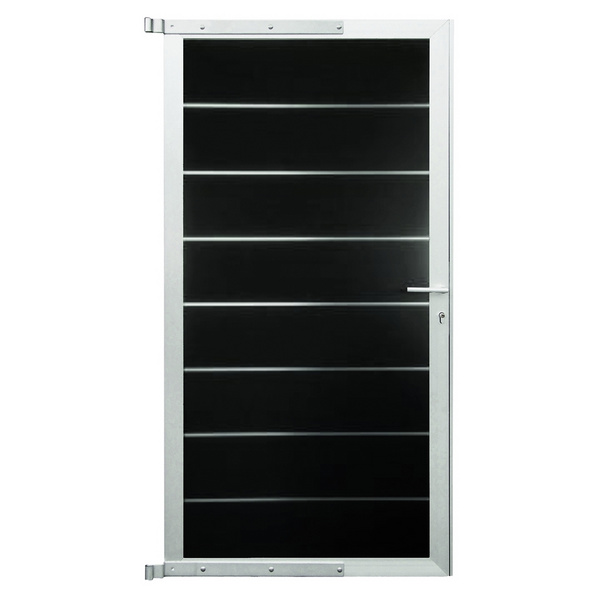 Tor Sichtschutzzaun BPC schiefergrau/silber "GOTLAND"