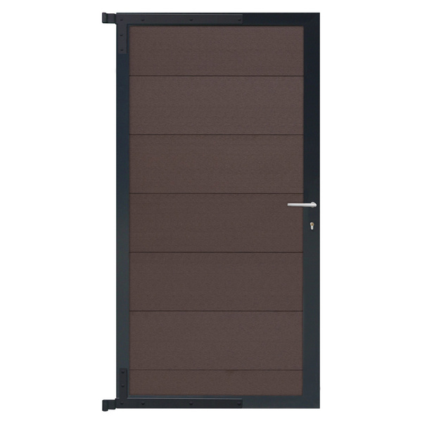 Tor Sichtschutzzaun WPC mokka/anthrazit "TJÖRN"