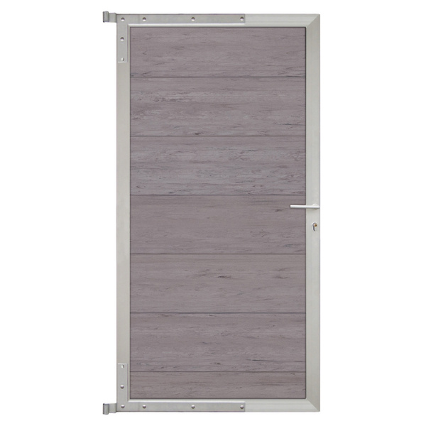 Tor Sichtschutzzaun WPC sand/silber "TJÖRN"