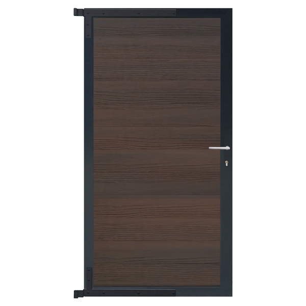 Tor Sichtschutzzaun BPC Holzdekor braun/anthrazit "SKÄR"