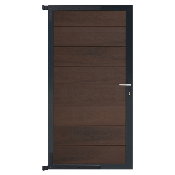 Tor Sichtschutzzaun WPC ipè/anthrazit "ÖLAND"