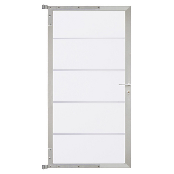 Tor Sichtschutzzaun WPC weiß/silber "FARÖ"