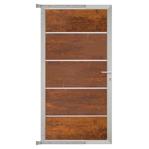 Tor Sichtschutzzaun WPC Deko-Rost/silber "FARÖ"