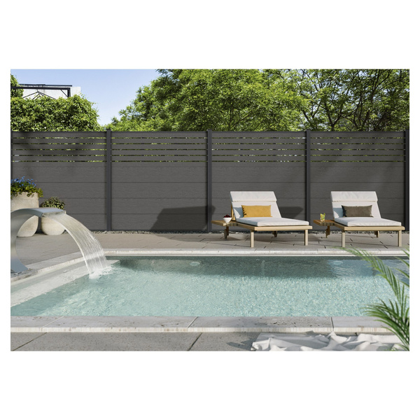 Sichtschutzzaun WPC anthrazit "MALCHOW"