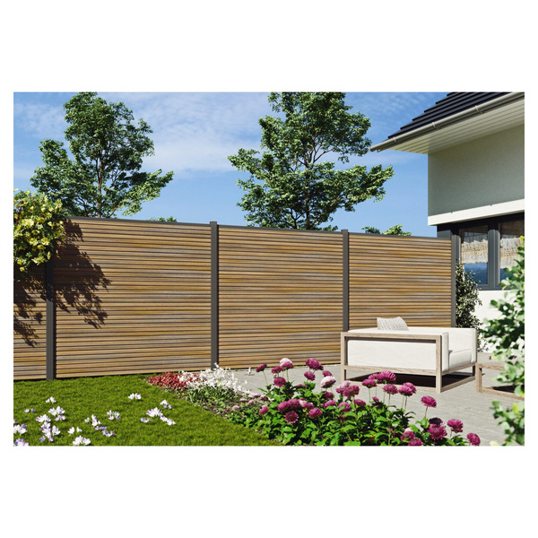 Sichtschutzzaun WPC teak "WAREN"