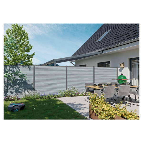 Sichtschutzzaun WPC grau "WAREN"