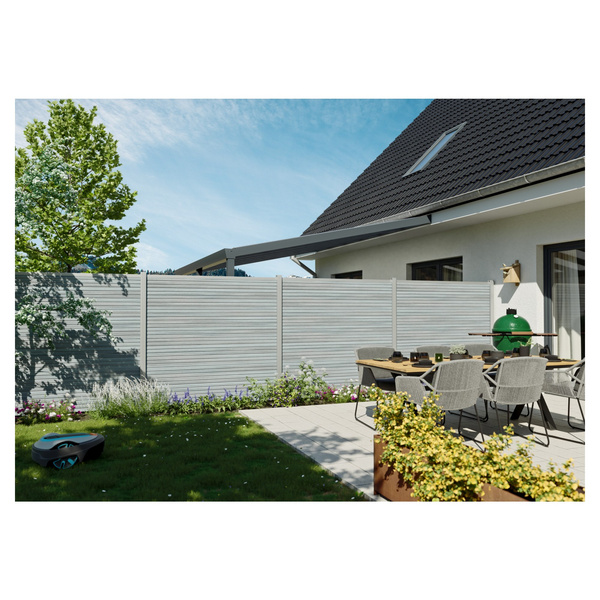 Sichtschutzzaun WPC grau "WAREN"